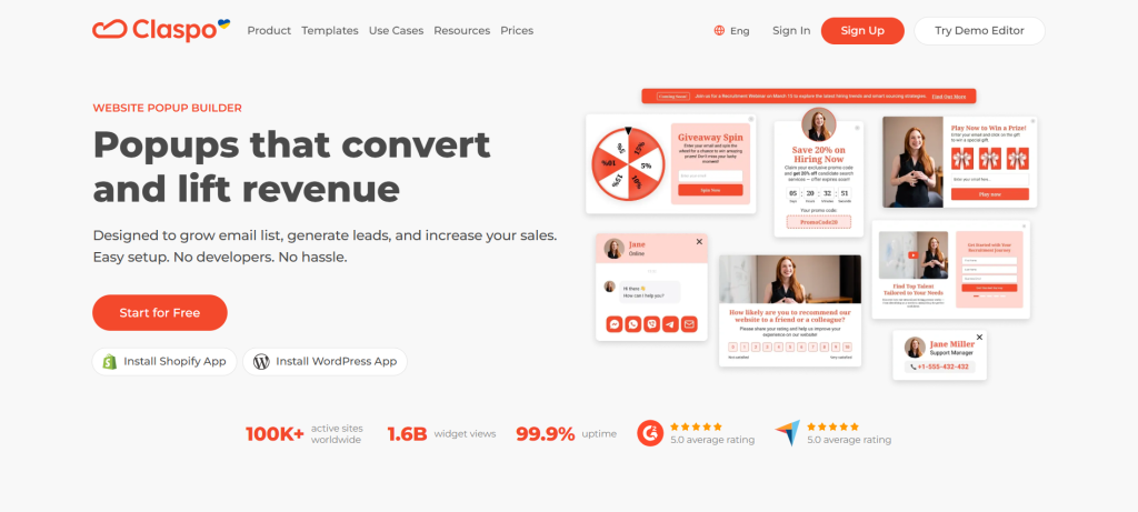 Claspo Popup Builder