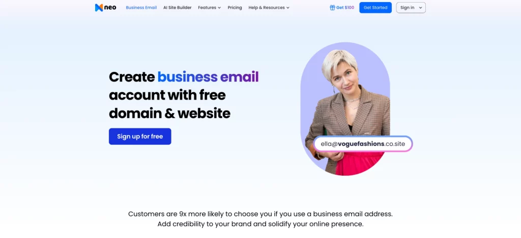 Neo Mail as an email service for small businesses. 