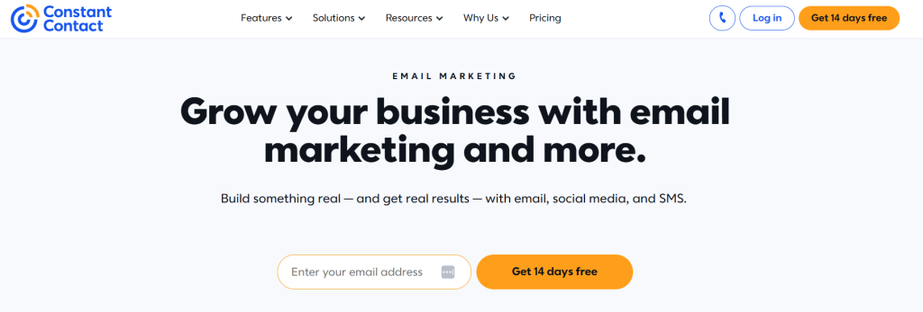 Constant Contact homepage