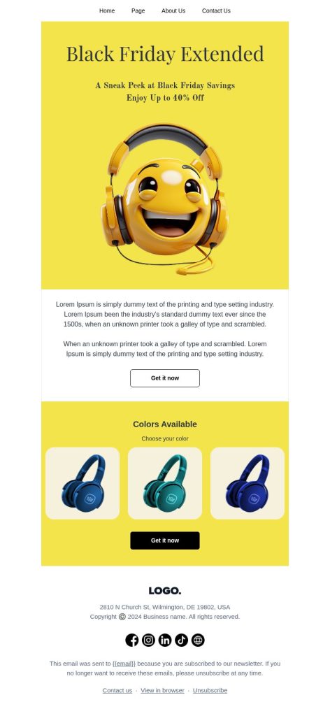 Black Friday extended email template