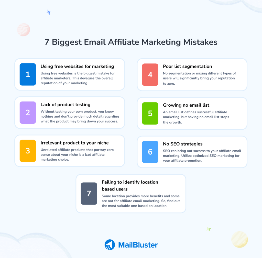 7 Email affiliate marketing mistakes
