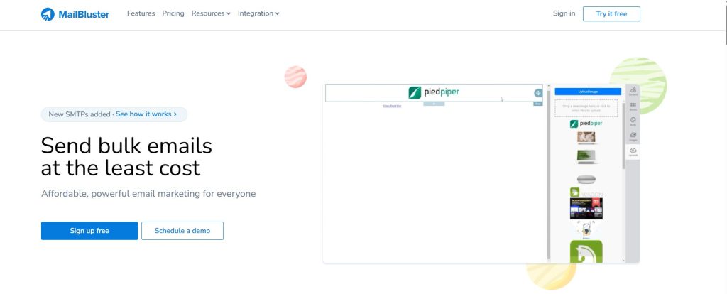Mailchimp alternatives: MailBluster homepage