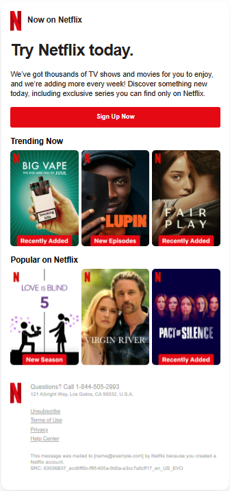 Netflix because you watched the recommendation by emailinspire