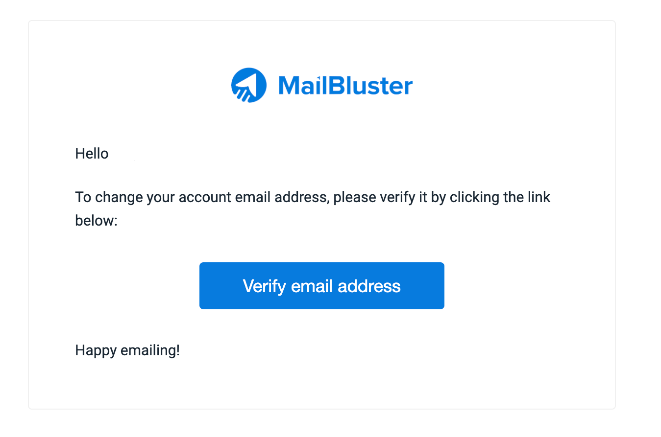 Clicking Verify email address in Verification Email