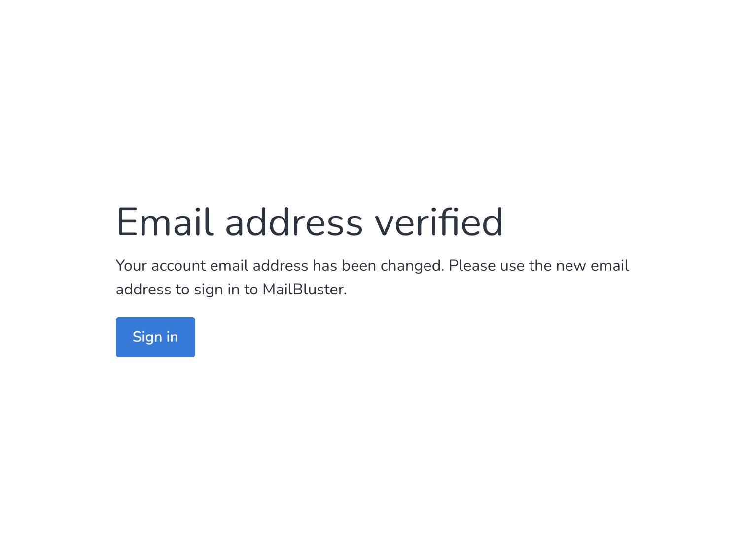 Email address is verified successfully 