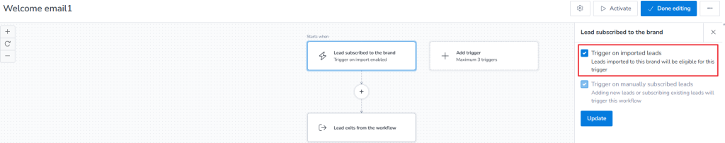 automation trigger on imported leads