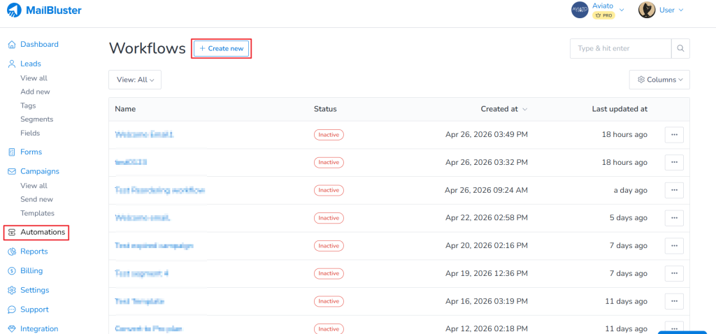 Set up welcome email in automation workflow