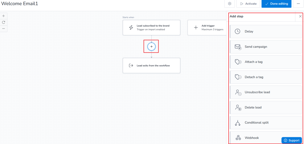 Automation workflow trigger on imported leads