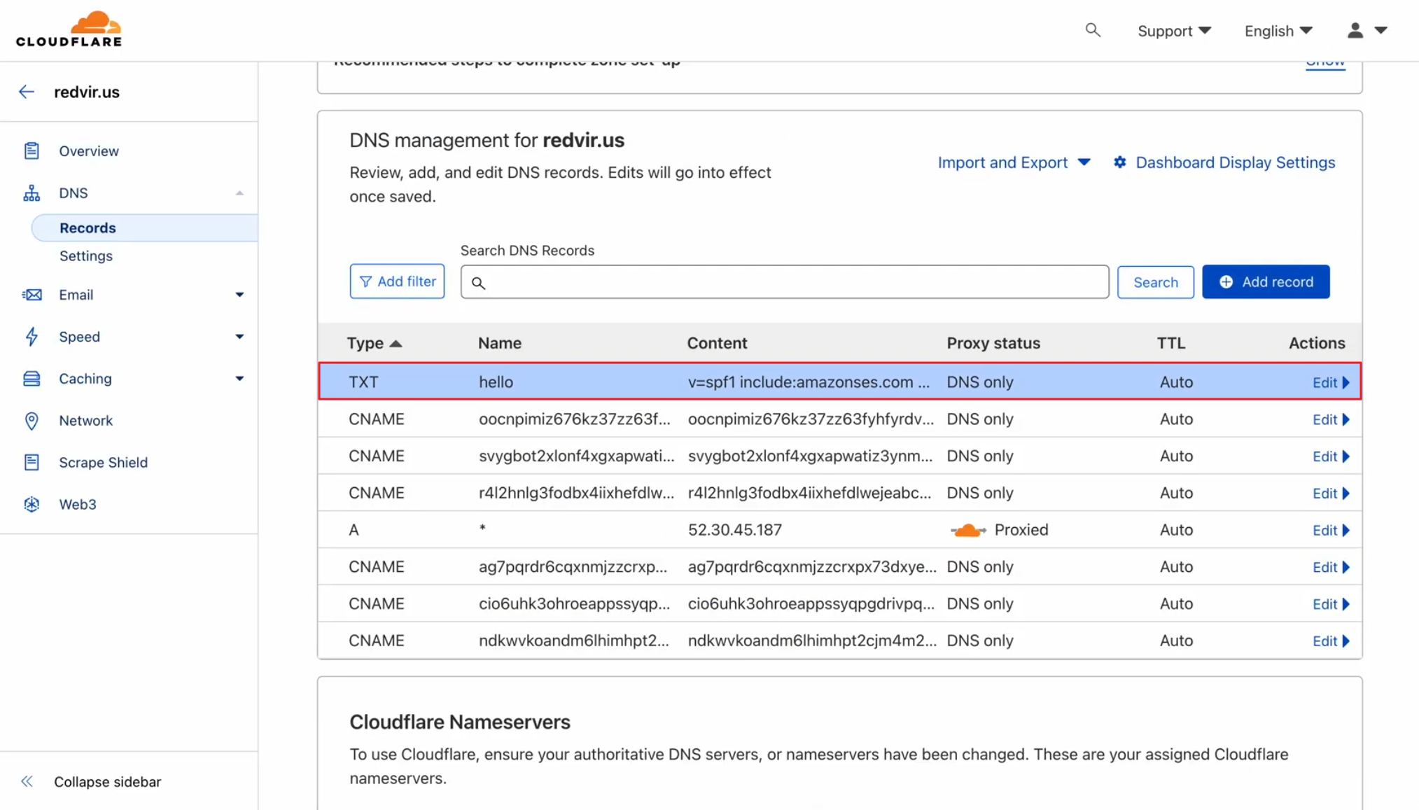 TXT record is now added to your DNS Management