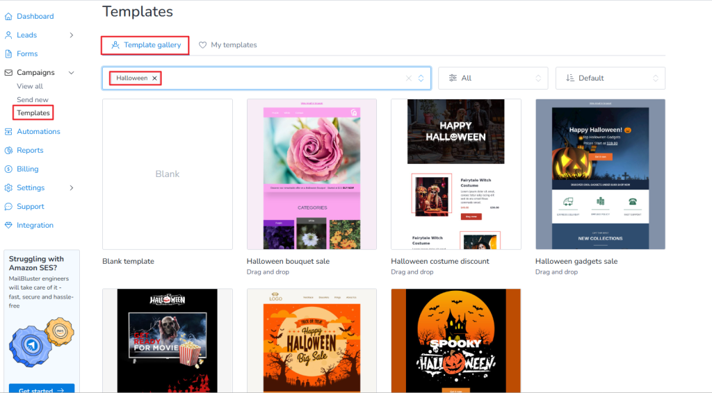 This is from another category, where we can see some nicely designed templates from the well-known event category, Halloween.
