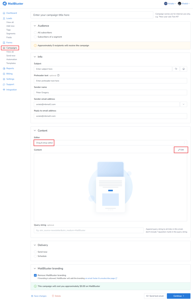 Scroll down and make sure you select Drag and drop editor. Then click Edit button.